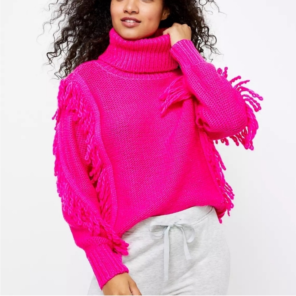 Lou & Grey for Loft hot pink sweater, size M